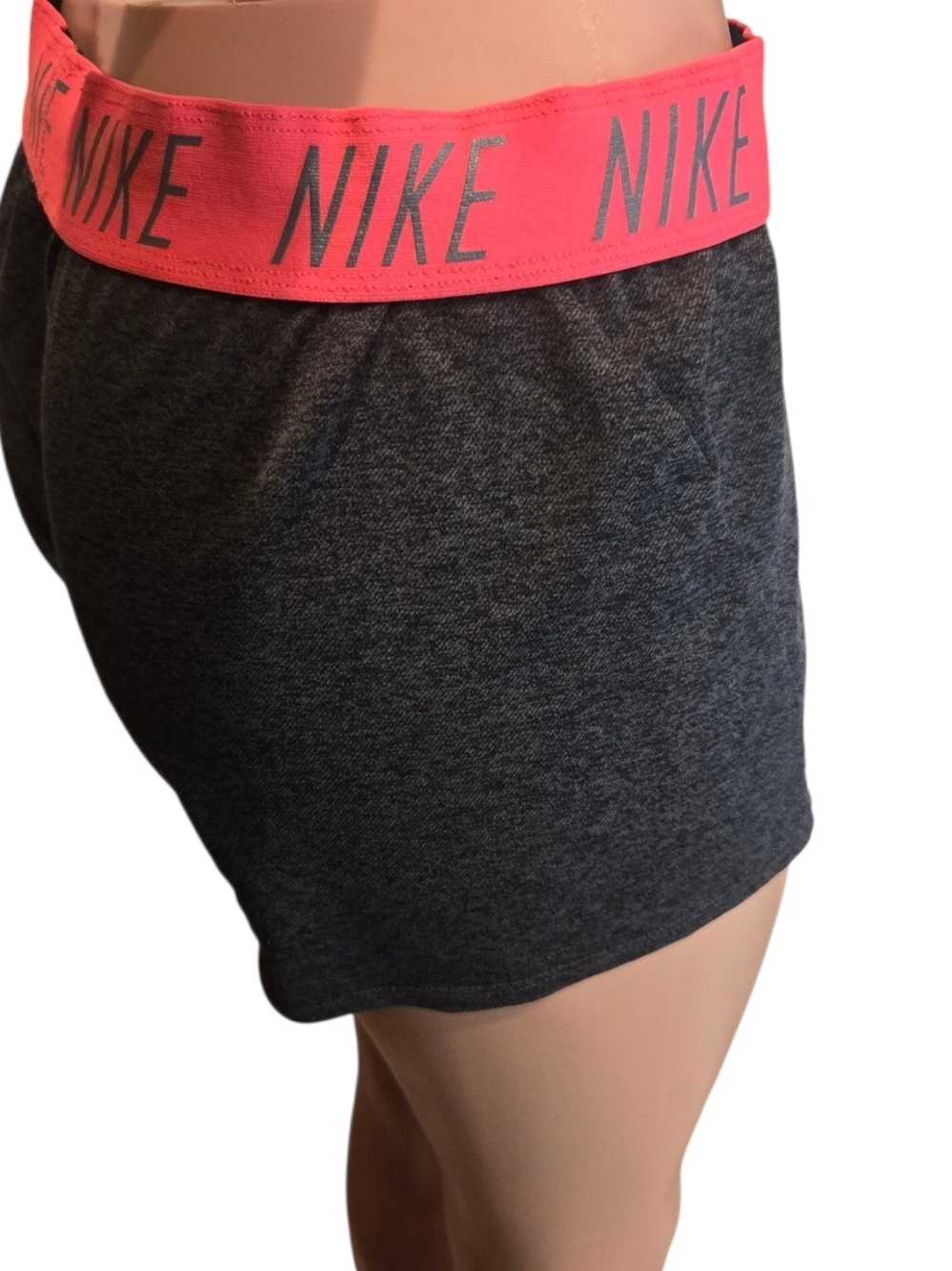 Nike Women's Dark Gray Shorts with Pink Waistband - Picture 3 of 10